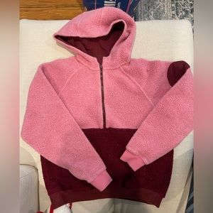Dual pink outdoor voices hoodie